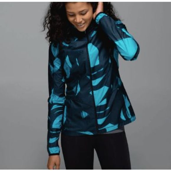 Lululemon Back Pack It Jacket Back Spin Stroke Peacock Blue Black Sz 6, MP $138 - Picture 1 of 9
